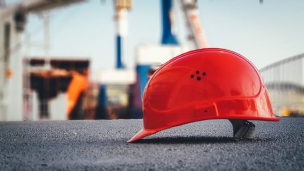 Safety Hard Hat at construction site