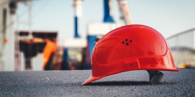 Safety Hard Hat at construction site